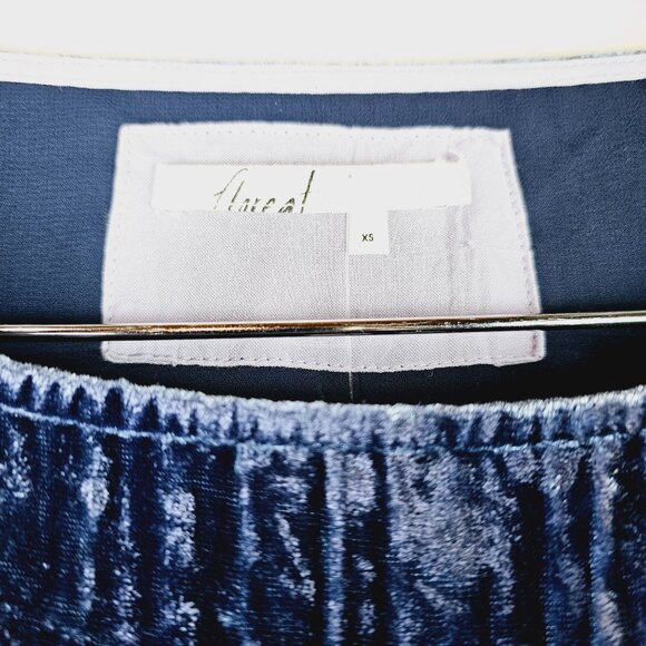 Floreat Anthropologie Blue Crushed Velvet Front Pocket Dress, NWOT, Sz XS - Picture 9 of 10